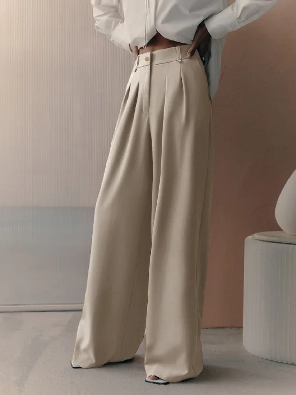 Everyday Wide Leg High Waist Pants Formal Stretch Pants