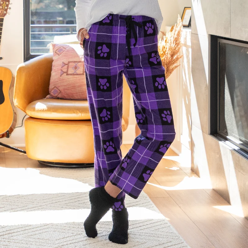 Flannel Paw Lounge Pants Fashionable Sporty Pants