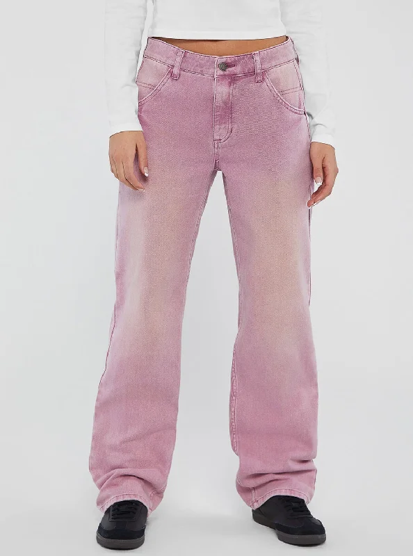 Guess Originals Pink Overdye Carpenter Pant Fashionable Sporty Pants