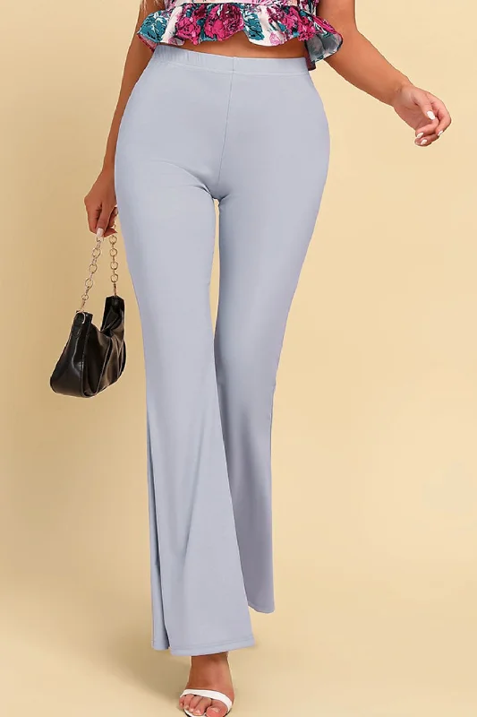 Pull On Flared Pants Cozy Full-Length Pants