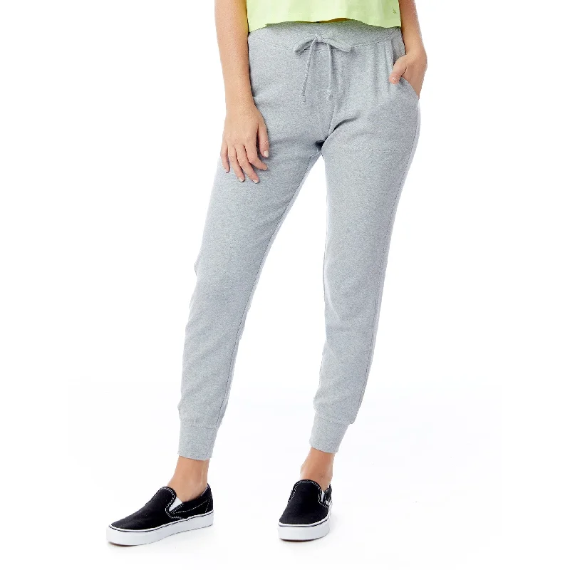 Interlock Jogger Pant (Heather Grey) Comfy Zip-Up Pants