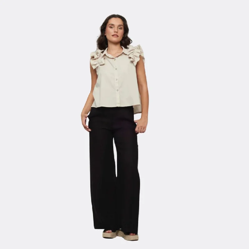 High Waisted Linen Pant (Black) High-Waist Jogger Pants