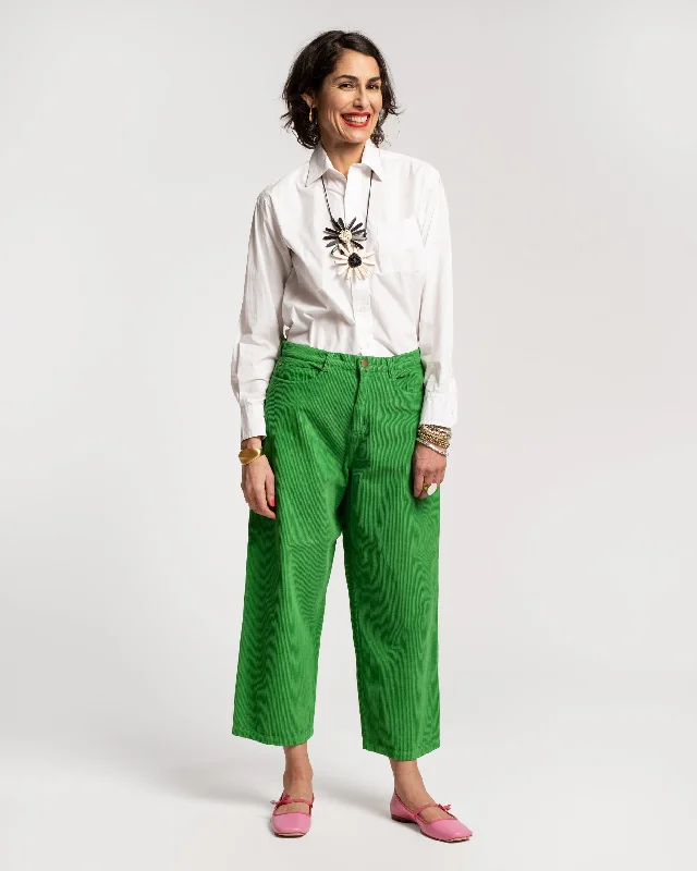 Jane Corduroy Pant Green Chic Capri Pants