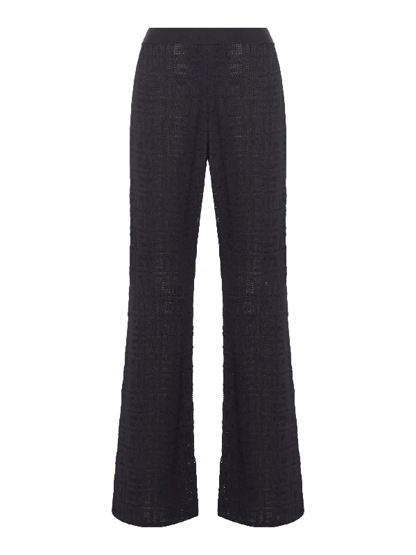 Flare pants in 4G jacquard Slim Fit Casual Pants