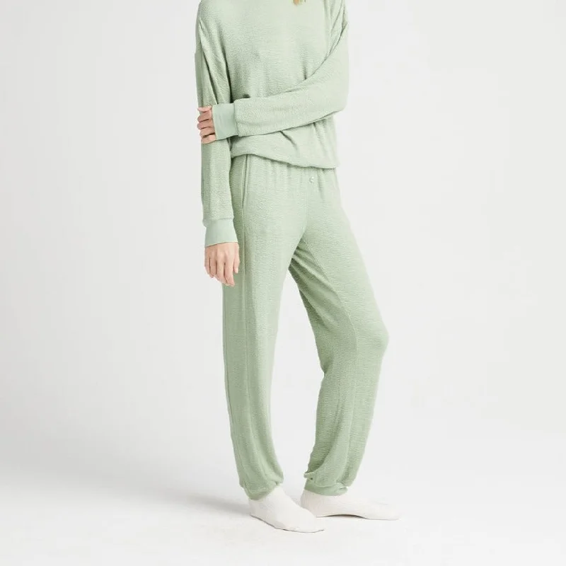 Bounce Knit Unwind Pant (Sage) Relaxed High-Waist Trousers