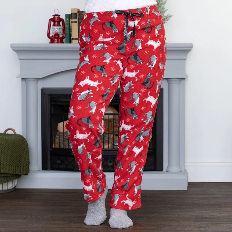 Holiday Fleece Pajama Pants Stylish Slim Trousers