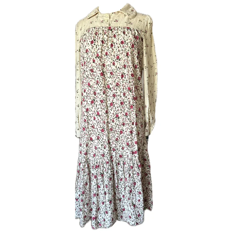 Brushed indian cotton vintage 1970s folky floral day dress by Jaipur