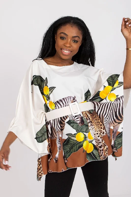 Blouse made of patterned material Balloon Sleeve Blouse