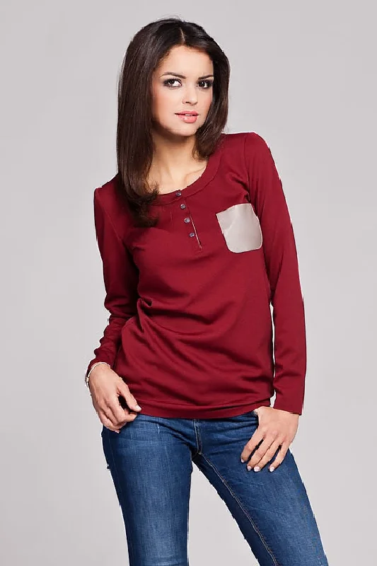 Blouse With Long Sleeves Figl Wrap Front Blouse
