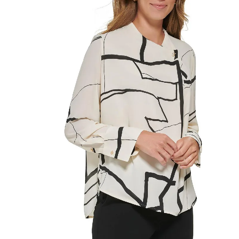DKNY Womens Suit Separate Office Blouse Chic Off-Shoulder Blouse