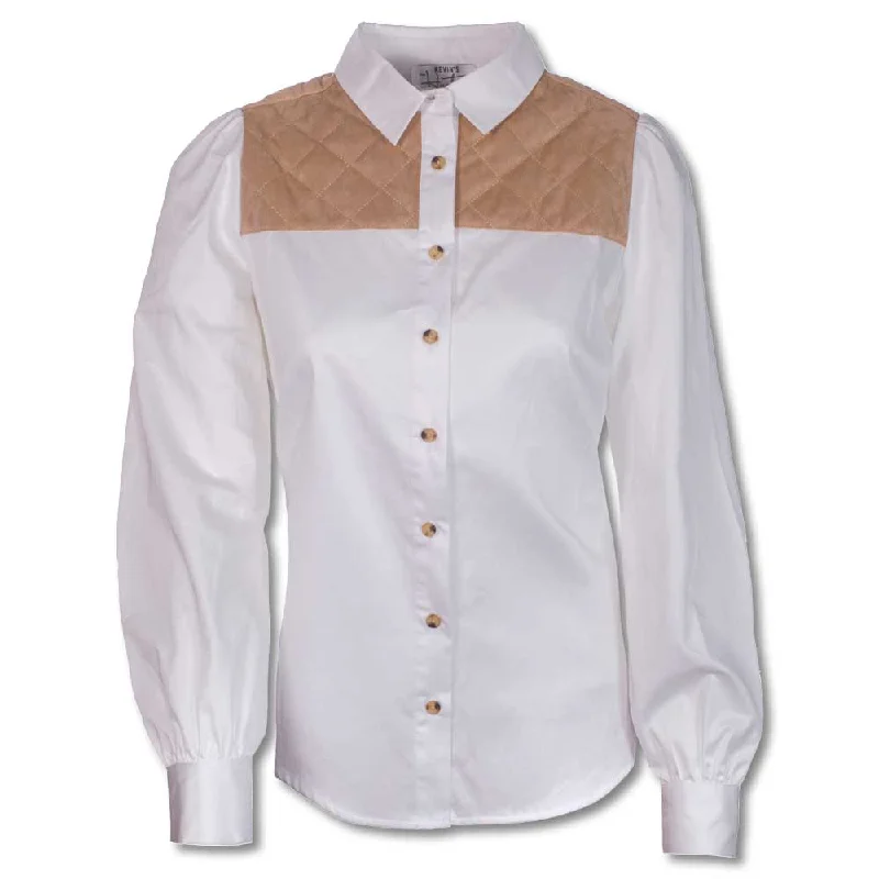 Kevin's Huntress Puff Long Sleeve Blouse Soft Satin Blouse