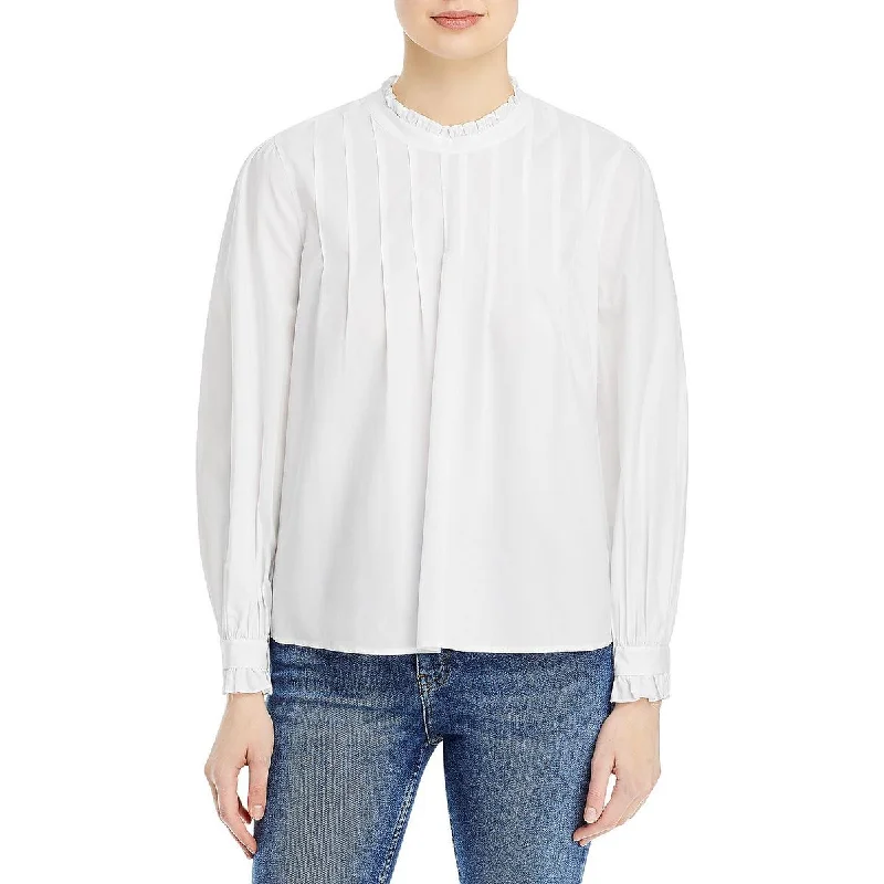 Rails Womens Pleated Ruffled Blouse Casual Stripe Blouse