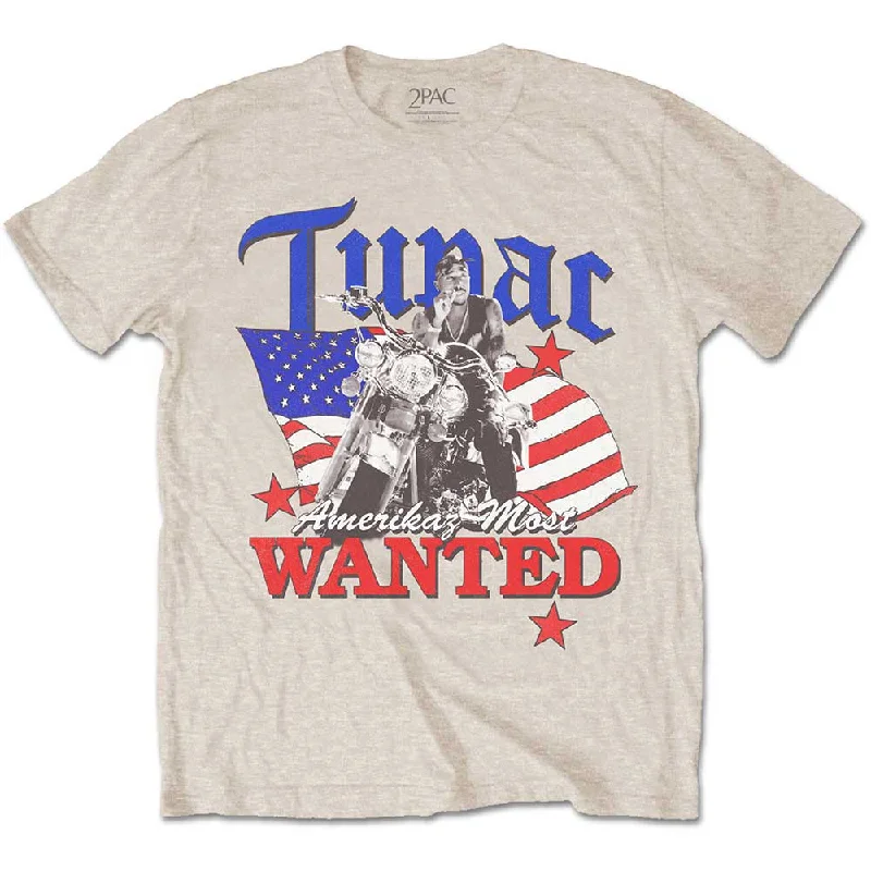 Tupac | Official Band T-Shirt | Most Wanted Graphic Embroidered Appliqued