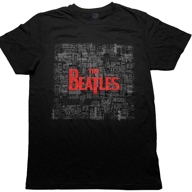 The Beatles | Official Band T-Shirt | Tickets & Logo (Puff Print) Graphic T-Shirt Round Neck Polyester