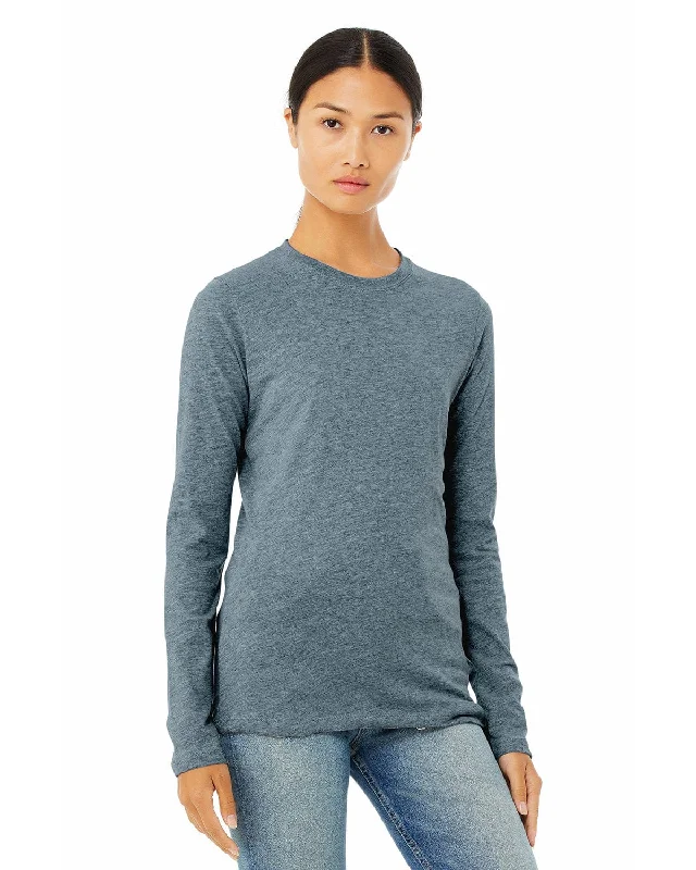 Bella+Canvas Ladies Long Sleeve T-Shirt | Heather Slate Denim Fabric Leather Fabric Suede Fabric Bella+Canvas Ladies Long Sleeve T-Shirt | Heather Slate Denim Fabric Leather Fabric Suede Fabric