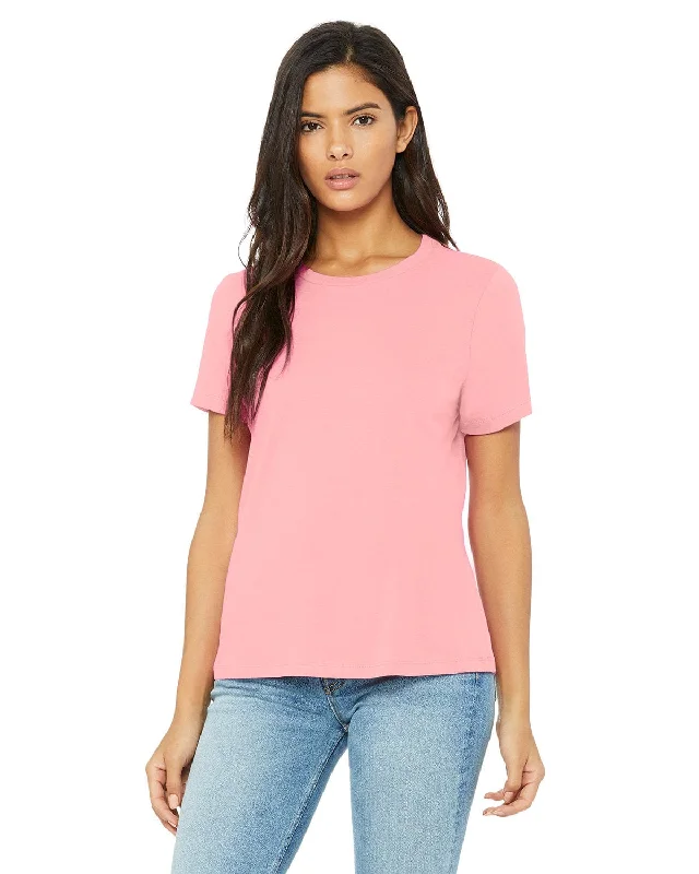 Bella+Canvas Ladies Relaxed Short Sleeve Jersey T-Shirt | Pink Mesh Blend Leather Blend Suede Blend Bella+Canvas Ladies Relaxed Short Sleeve Jersey T-Shirt | Pink Mesh Blend Leather Blend Suede Blend
