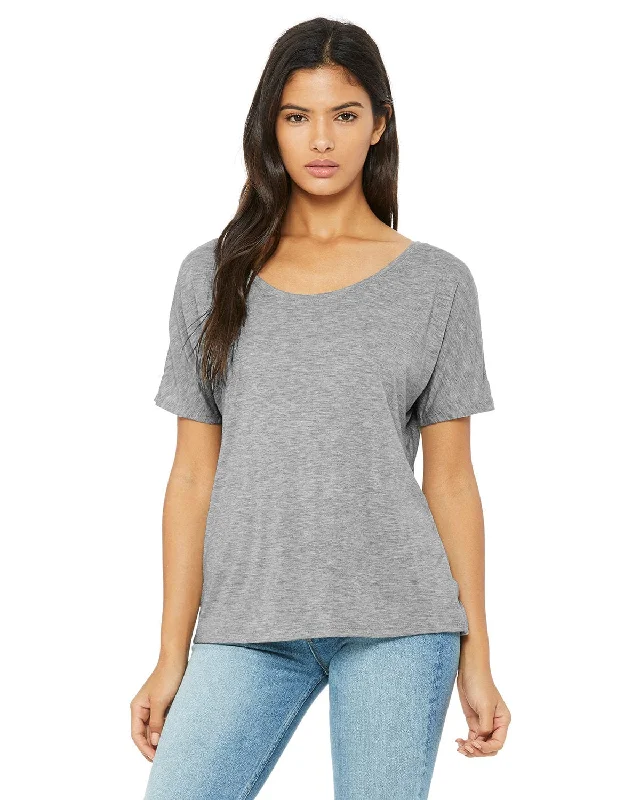 Bella+Canvas Ladies Slouchy T-Shirt | Athletic Heather Houndstooth Herringbone Solid