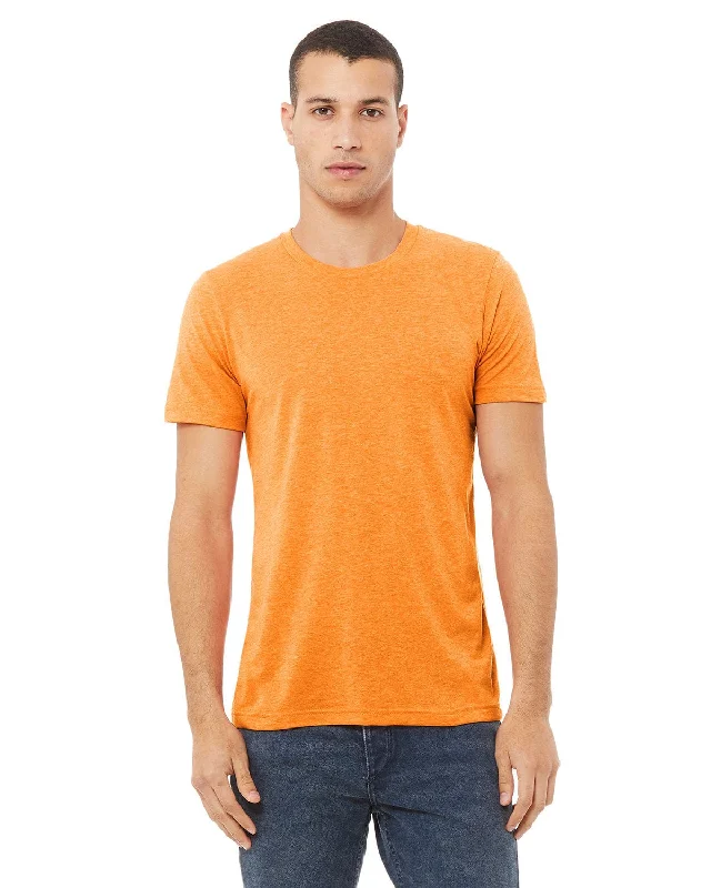 Bella+Canvas Triblend T-Shirt | Orange Triblend Zippered Buttoned Snapped