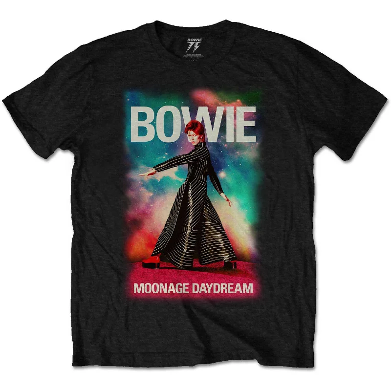 David Bowie | Official Band T-Shirt | Moonage 11 Fade Zippered Front Buttoned Front Snap Front David Bowie | Official Band T-Shirt | Moonage 11 Fade Zippered Front Buttoned Front Snap Front
