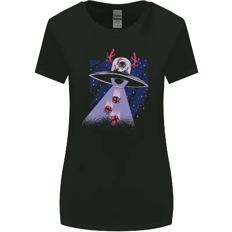 Christmas Alien Xmas Present Abduction UFO Funny Womens Wider Cut T-Shirt Cozy Warm Stylish Christmas Alien Xmas Present Abduction UFO Funny Womens Wider Cut T-Shirt Cozy Warm Stylish