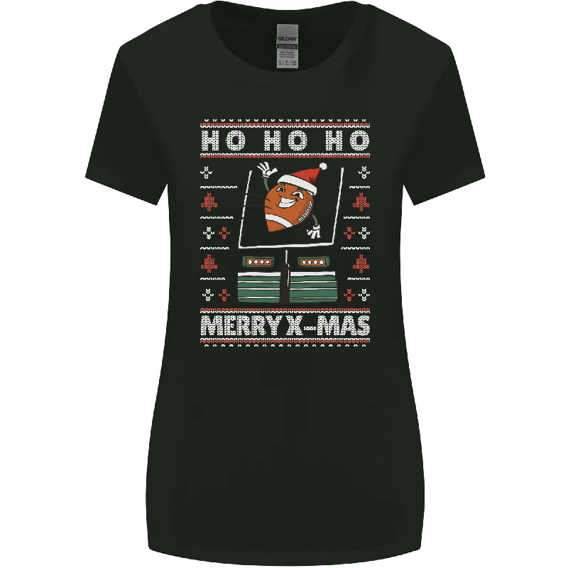 Christmas American Football Xmas Womens Wider Cut T-Shirt Mesh Blend Leather Blend Suede Blend Christmas American Football Xmas Womens Wider Cut T-Shirt Mesh Blend Leather Blend Suede Blend
