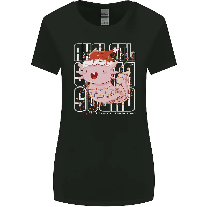Christmas Axolotl Xmas Womens Wider Cut T-Shirt Satin Fabric Silk Fabric Chiffon Fabric Christmas Axolotl Xmas Womens Wider Cut T-Shirt Satin Fabric Silk Fabric Chiffon Fabric