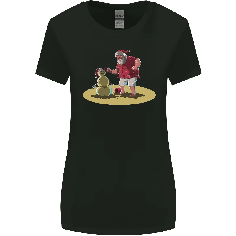 Christmas Beach Santa Clause & Snowman Womens Wider Cut T-Shirt Oversized T-Shirt Spandex breathable Christmas Beach Santa Clause & Snowman Womens Wider Cut T-Shirt Oversized T-Shirt Spandex breathable