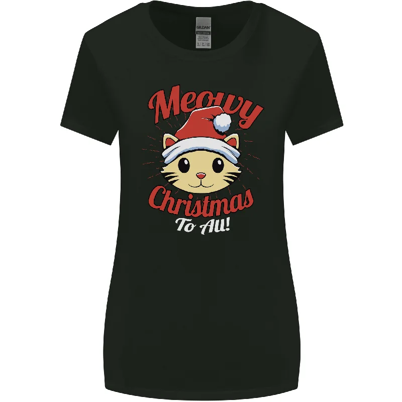 Christmas Cat Meowy Funny Christmas Womens Wider Cut T-Shirt Satin Fabric Silk Fabric Chiffon Fabric Christmas Cat Meowy Funny Christmas Womens Wider Cut T-Shirt Satin Fabric Silk Fabric Chiffon Fabric