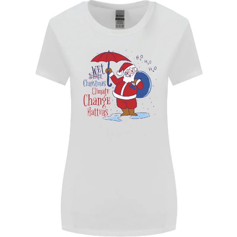 Christmas Climate Change Matters Santa Womens Wider Cut T-Shirt Spandex Blend Rayon Blend Denim Blend Christmas Climate Change Matters Santa Womens Wider Cut T-Shirt Spandex Blend Rayon Blend Denim Blend