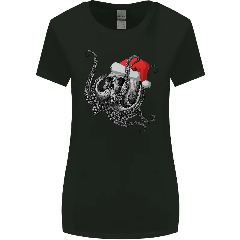 Christmas Cthulhu Skull Womens Wider Cut T-Shirt Fleece Fabric Down Fabric Feather Fabric Christmas Cthulhu Skull Womens Wider Cut T-Shirt Fleece Fabric Down Fabric Feather Fabric