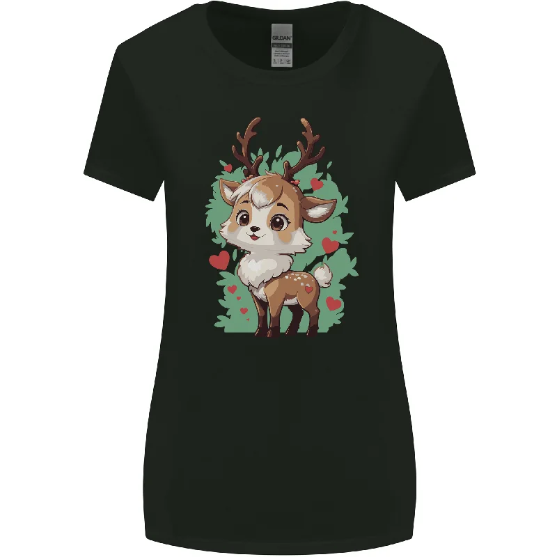 Christmas Cute Reindeer Xmas Womens Wider Cut T-Shirt Chenille Fabric Brocade Fabric Lace Fabric Christmas Cute Reindeer Xmas Womens Wider Cut T-Shirt Chenille Fabric Brocade Fabric Lace Fabric