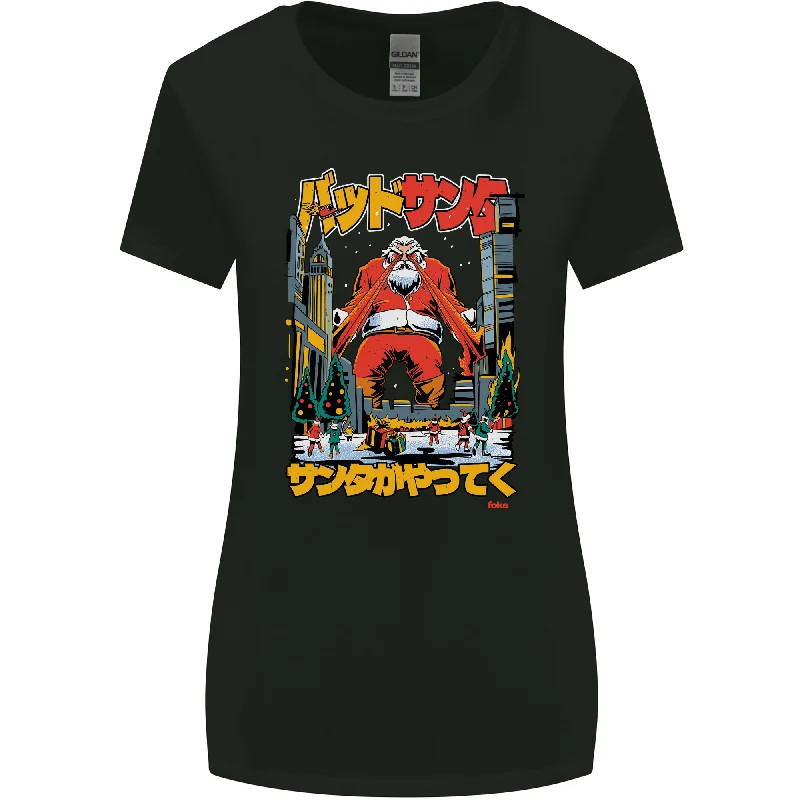 Christmas Destructive Santa Japan Anime Xmas Womens Wider Cut T-Shirt Fleece Nylon Spandex Christmas Destructive Santa Japan Anime Xmas Womens Wider Cut T-Shirt Fleece Nylon Spandex