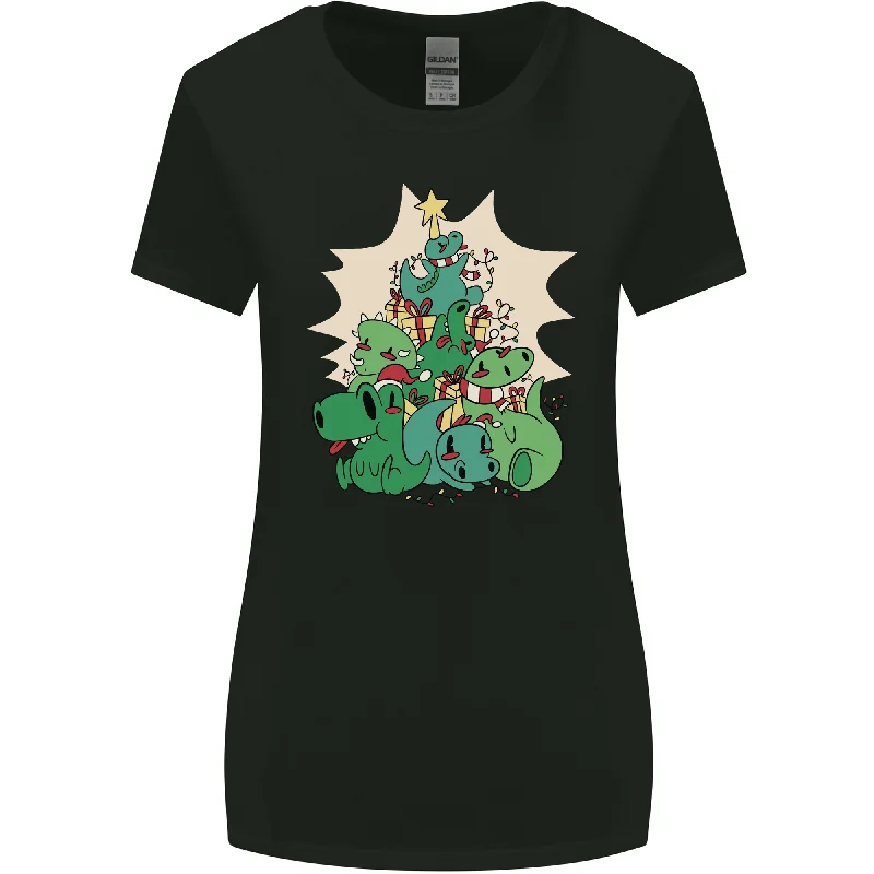 Christmas Dinosaur Xmas Tree T-Rex Funny Womens Wider Cut T-Shirt Polka Dot Checkered Tartan Christmas Dinosaur Xmas Tree T-Rex Funny Womens Wider Cut T-Shirt Polka Dot Checkered Tartan