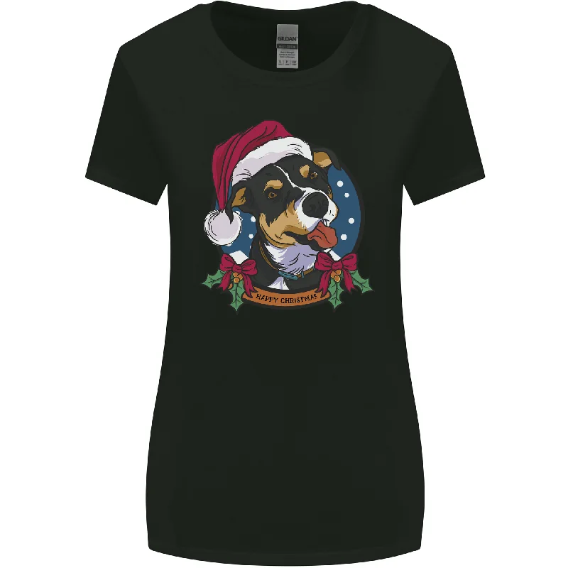 Christmas Doberman Dog Xmas Womens Wider Cut T-Shirt Notch Collar Peter Pan Collar Cowl Neck Christmas Doberman Dog Xmas Womens Wider Cut T-Shirt Notch Collar Peter Pan Collar Cowl Neck