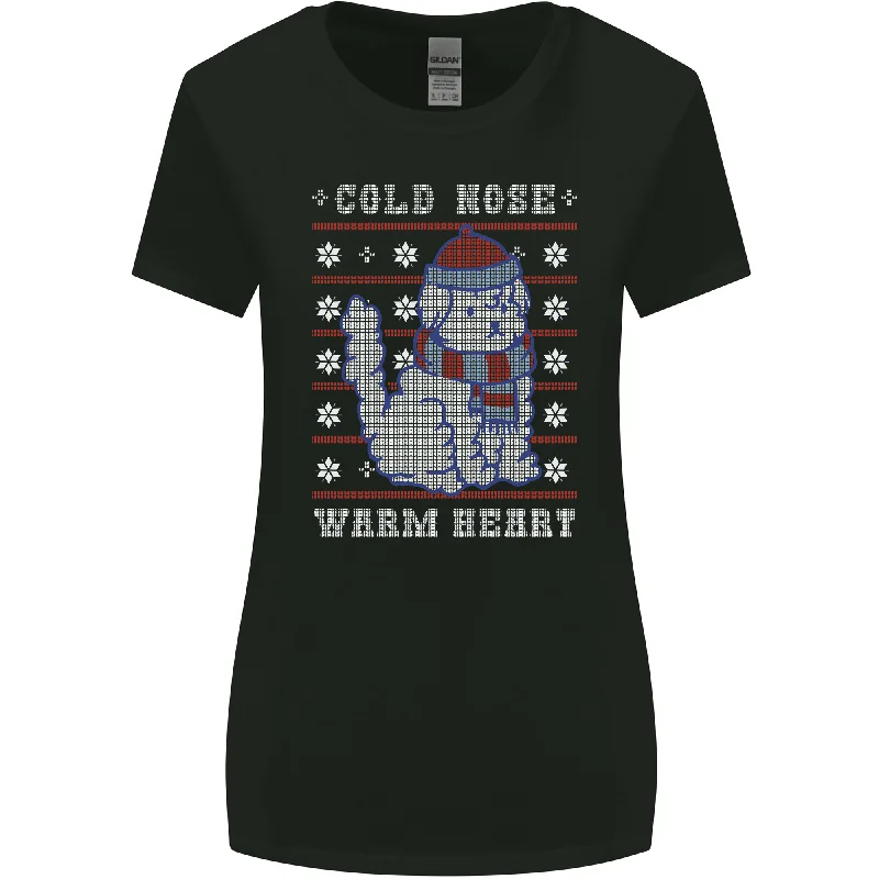 Christmas Dog Cold Nose Warm Heart Xmas Womens Wider Cut T-Shirt Faux Fur Fabric Real Fur Fabric Shearling Fabric Christmas Dog Cold Nose Warm Heart Xmas Womens Wider Cut T-Shirt Faux Fur Fabric Real Fur Fabric Shearling Fabric