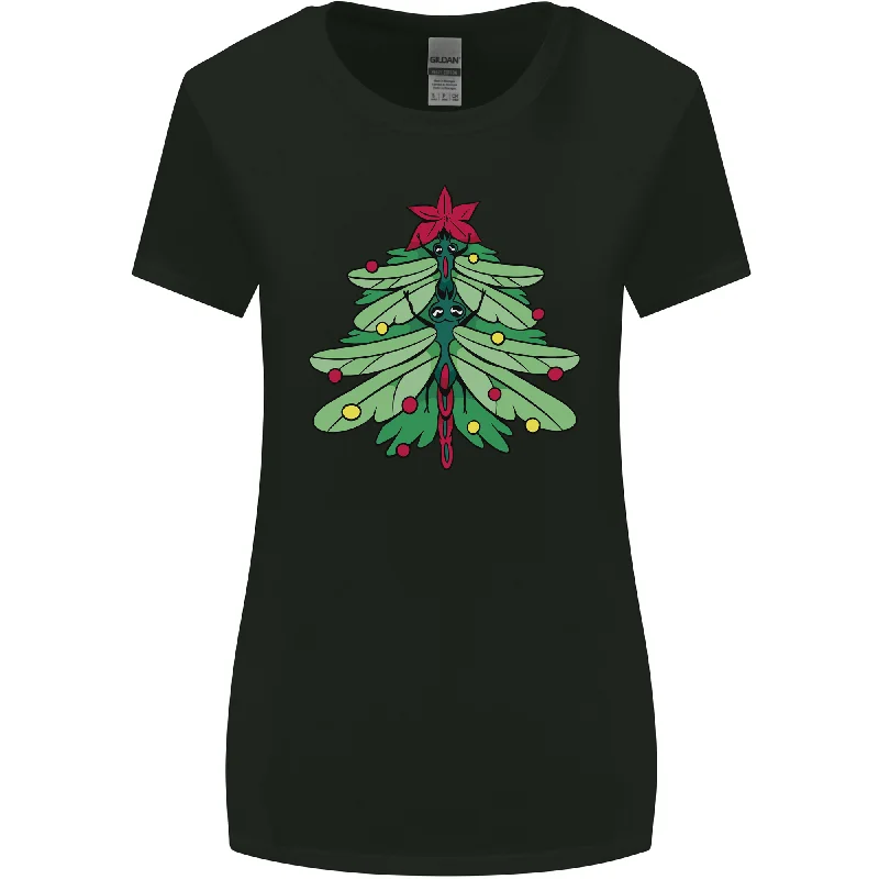 Christmas Dragonfly Xmas Tree Womens Wider Cut T-Shirt Rayon Fabric Velvet Fabric Corduroy Fabric Christmas Dragonfly Xmas Tree Womens Wider Cut T-Shirt Rayon Fabric Velvet Fabric Corduroy Fabric
