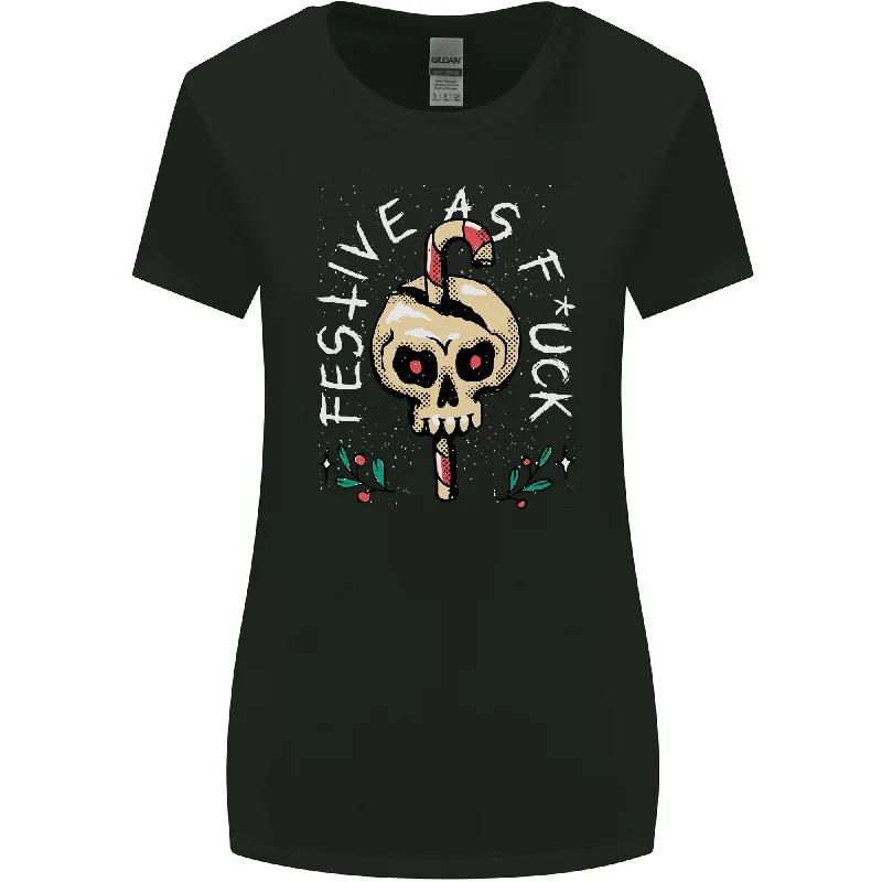 Christmas Festive as F#ck Offensive Bah Humbug Womens Wider Cut T-Shirt Rayon Velvet Corduroy Christmas Festive as F#ck Offensive Bah Humbug Womens Wider Cut T-Shirt Rayon Velvet Corduroy