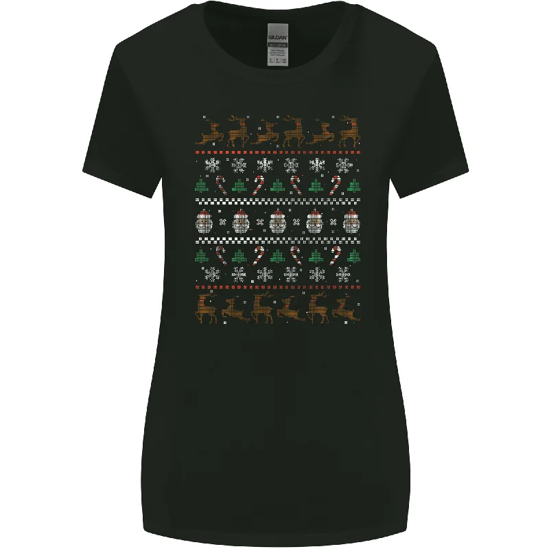 Christmas Festive Xmas Traditional Design Womens Wider Cut T-Shirt Mesh Canvas Denim Christmas Festive Xmas Traditional Design Womens Wider Cut T-Shirt Mesh Canvas Denim