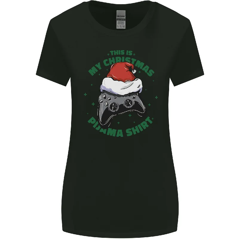 Christmas Gamer Pyjama Video Game Joypad Xmas Womens Wider Cut T-Shirt Casual Formal Business Christmas Gamer Pyjama Video Game Joypad Xmas Womens Wider Cut T-Shirt Casual Formal Business