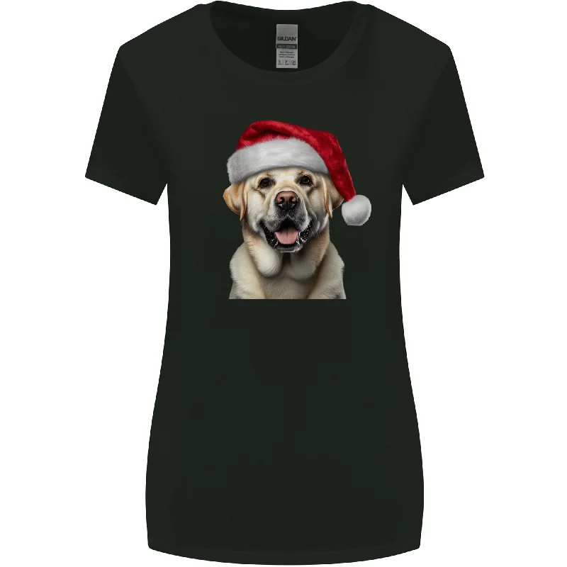 Christmas Golden Labrador Dog Xmas Hat Womens Wider Cut T-Shirt Notch Collar Peter Pan Collar Cowl Neck Christmas Golden Labrador Dog Xmas Hat Womens Wider Cut T-Shirt Notch Collar Peter Pan Collar Cowl Neck