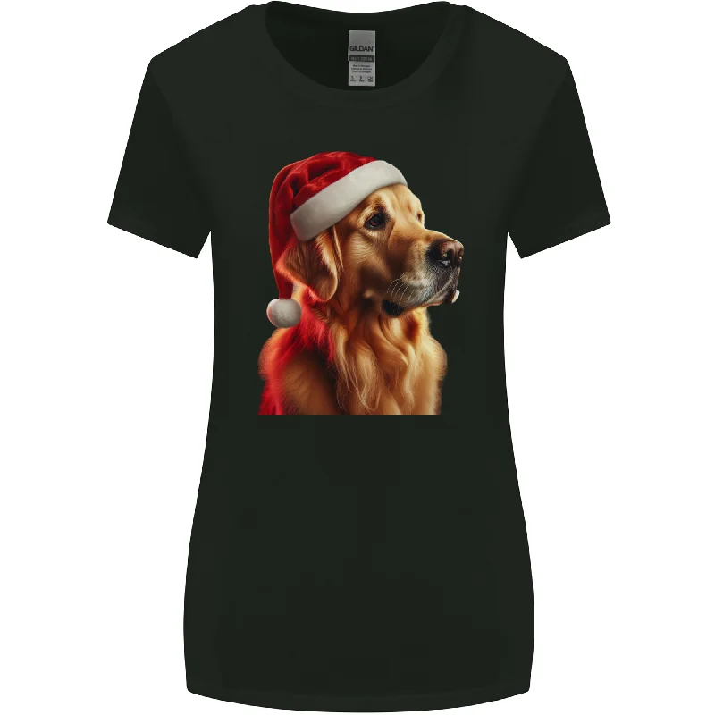 Christmas Golden Retriever Dog Xmas Womens Wider Cut T-Shirt Jersey Fabric Tulle Fabric Batik Fabric Christmas Golden Retriever Dog Xmas Womens Wider Cut T-Shirt Jersey Fabric Tulle Fabric Batik Fabric