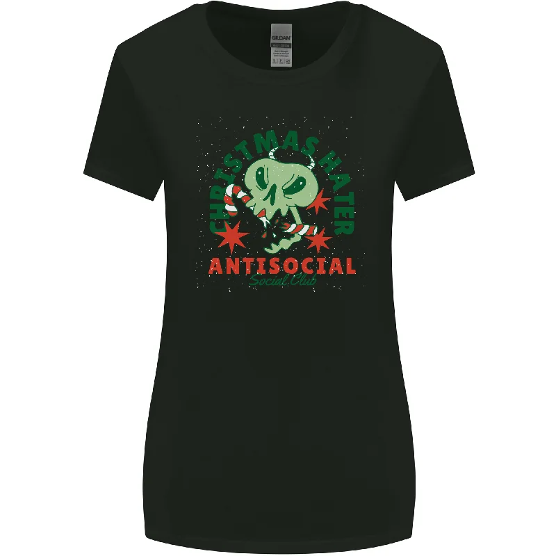 Christmas Hater Bah Humbug Antisocial Xmas Womens Wider Cut T-Shirt Boxy Fit Fitted Loose Christmas Hater Bah Humbug Antisocial Xmas Womens Wider Cut T-Shirt Boxy Fit Fitted Loose