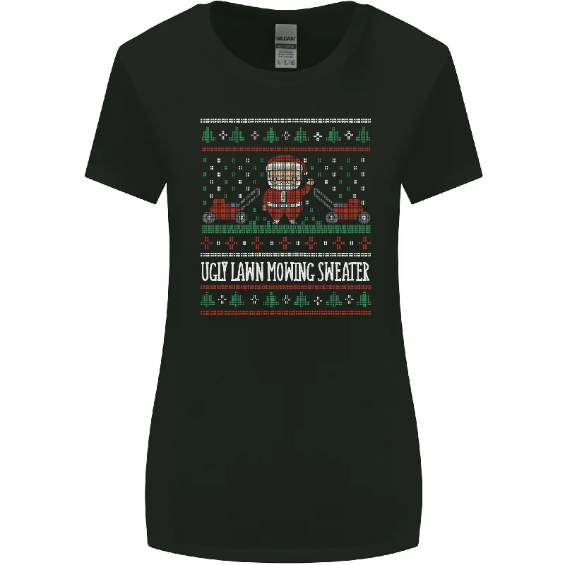 Christmas Lawnmower Funny Gardener Xmas Womens Wider Cut T-Shirt Polka Dot Checkered Tartan Christmas Lawnmower Funny Gardener Xmas Womens Wider Cut T-Shirt Polka Dot Checkered Tartan
