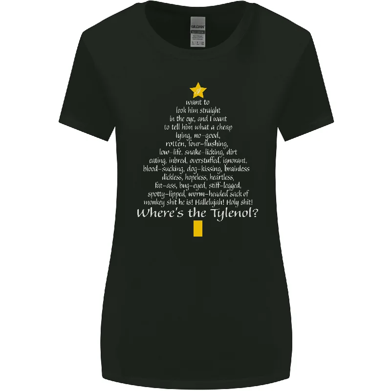 Christmas Movie Wheres the Tyrenol? Womens Wider Cut T-Shirt V-Neck T-Shirt Long Sleeve Cotton Christmas Movie Wheres the Tyrenol? Womens Wider Cut T-Shirt V-Neck T-Shirt Long Sleeve Cotton