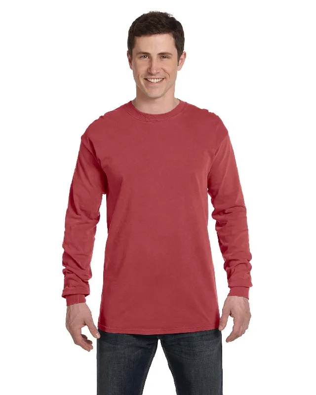 Comfort Colors Garment-Dyed Long Sleeve T-Shirt | Crimson Machine Wash Dry Clean Hand Wash Comfort Colors Garment-Dyed Long Sleeve T-Shirt | Crimson Machine Wash Dry Clean Hand Wash