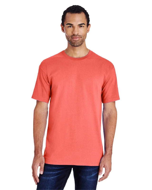 Gildan Hammer Heavyweight T-Shirt | Coral Silk Print Jacquard Patchwork