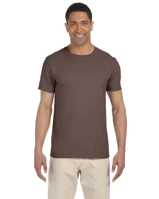 Gildan SoftStyle T-Shirt | Olive Ribbed T-Shirt High Neck Heavyweight