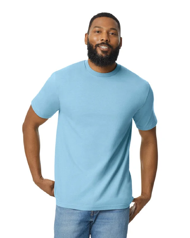 Gildan Unisex Softstyle Midweight T-Shirt | Light Blue Front Pockets Side Pockets Patch Pockets Gildan Unisex Softstyle Midweight T-Shirt | Light Blue Front Pockets Side Pockets Patch Pockets