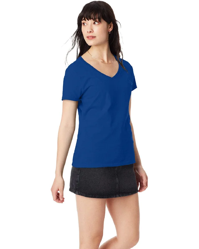Hanes Ladies Ringspun Cotton Nano V-Neck T-Shirt | Deep Royal Notch Collar Peter Pan Collar Cowl Neck Hanes Ladies Ringspun Cotton Nano V-Neck T-Shirt | Deep Royal Notch Collar Peter Pan Collar Cowl Neck