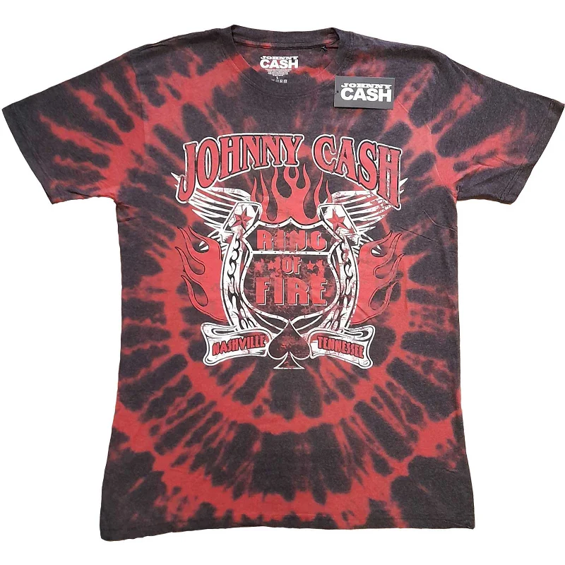 Johnny Cash | Official Band T-Shirt | Ring of Fire (Wash Collection) Welt Pockets Slit Pockets Flap Pockets